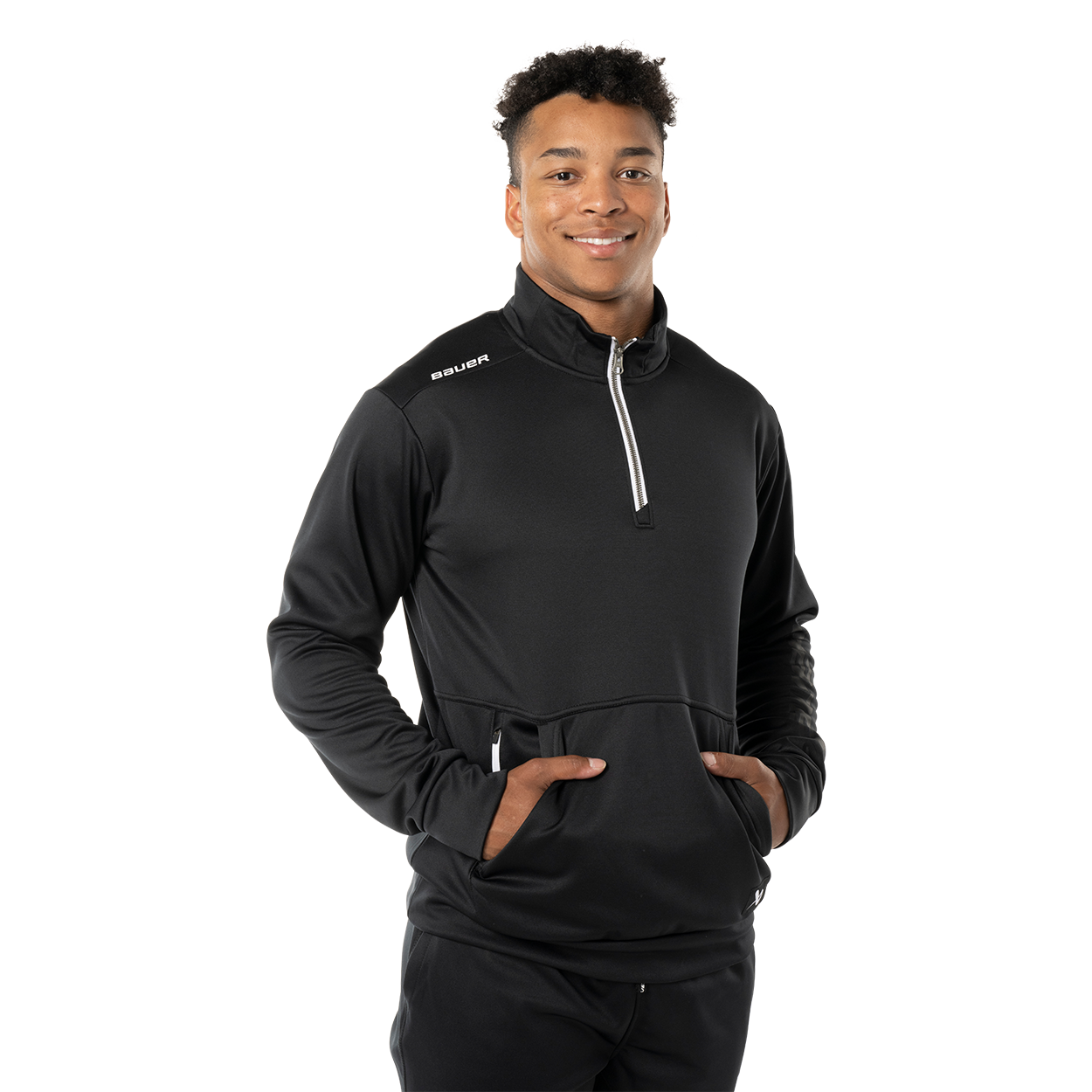 BAUER TEAM FLEECE 1/2 ZIP YOUTH BLACK