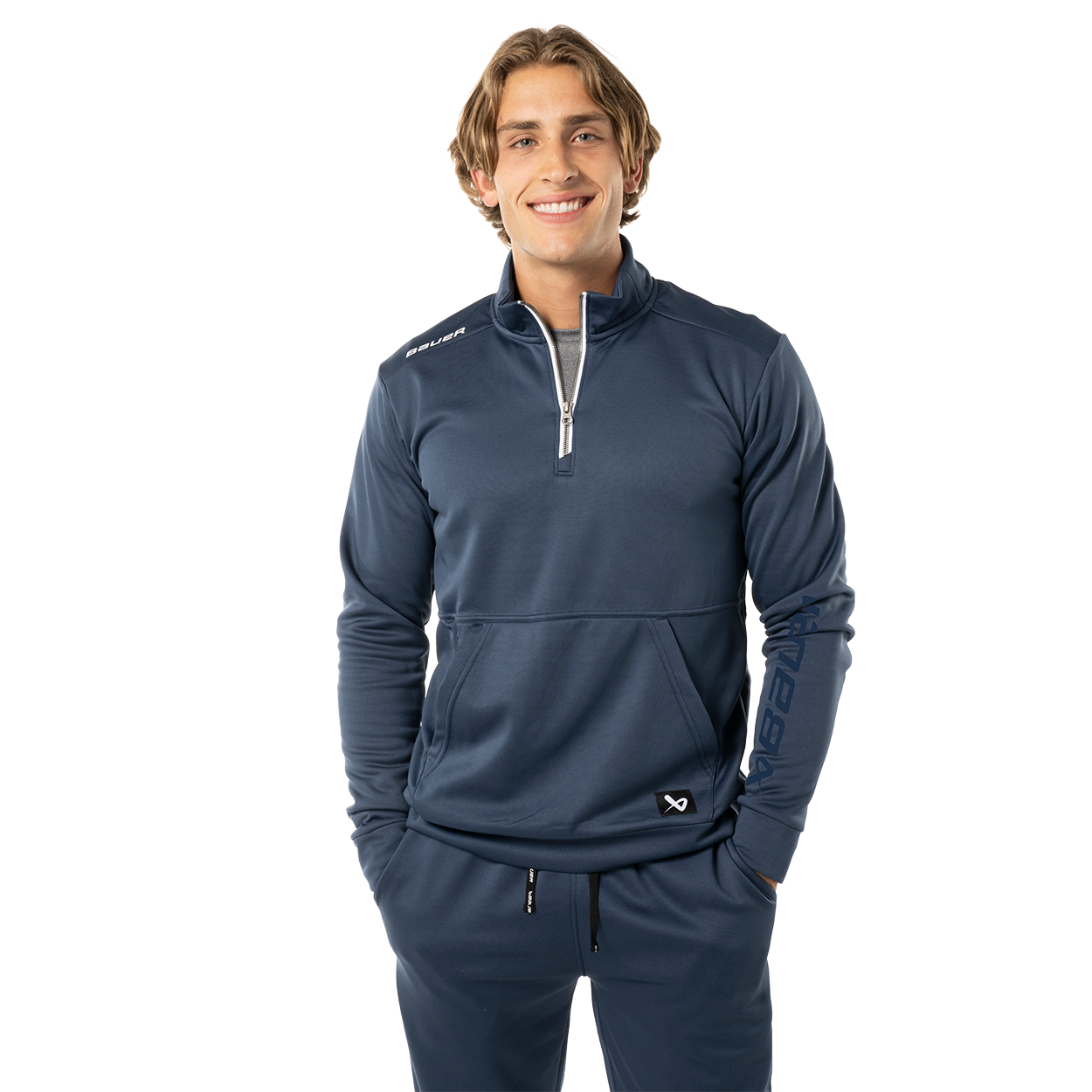 BAUER TEAM FLEECE 1/2 ZIP YOUTH NVY